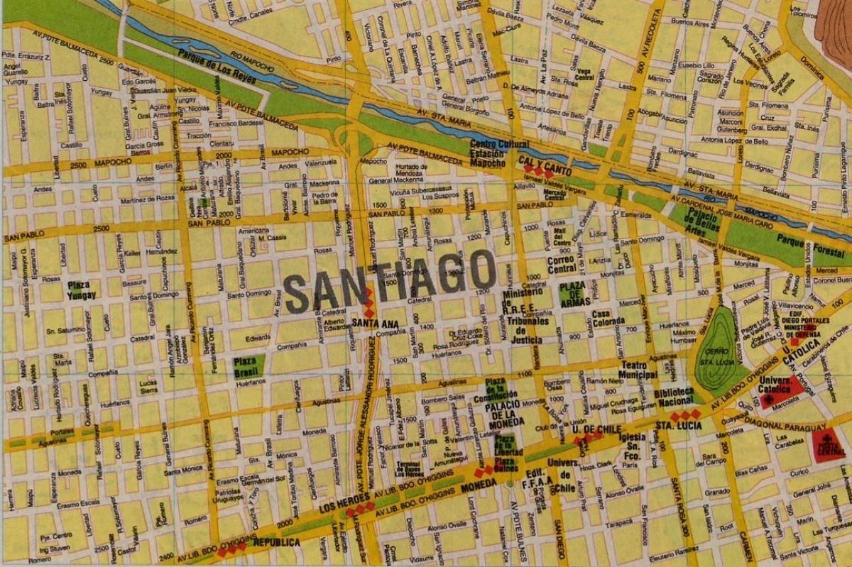 santiago chile city map