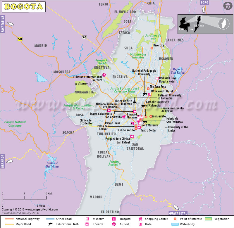 Image result for map of bogota